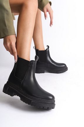 بوت / نیم بوت مشکی زنانه چرم مصنوعی Capone Outfitters - کد 855793679