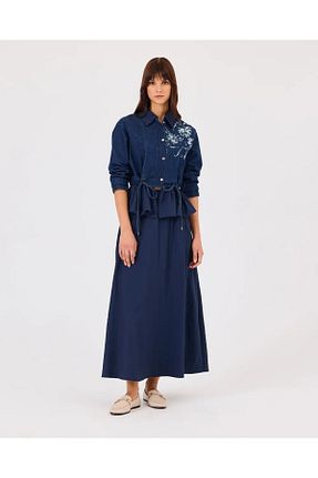 کت حجاب سرمه ای زنانه Relaxed SEÇİL - کد 864383006