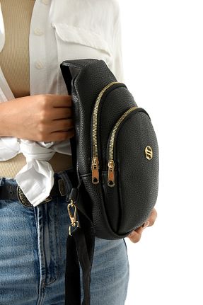 کیف کمری مشکی زنانه چرم مصنوعی Sanmorris - کد 755676395