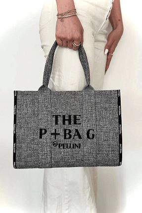 کیف دستی طوسی زنانه ابعاد بزرگ By Pellini - کد 840053001