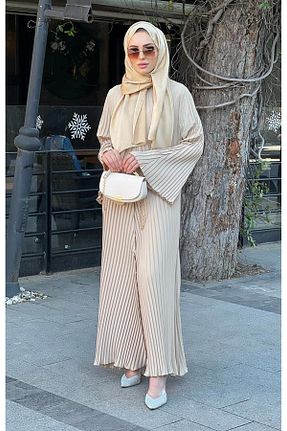 کلاه و ابایا بژ زنانه بافتنی Pieef - کد 864412737