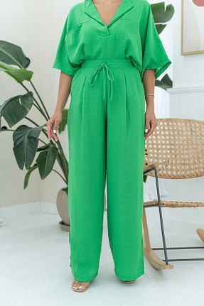 ست بالاتنه و پائین تنه سبز زنانه بافتنی Elbee Fashion Woman - کد 353603002