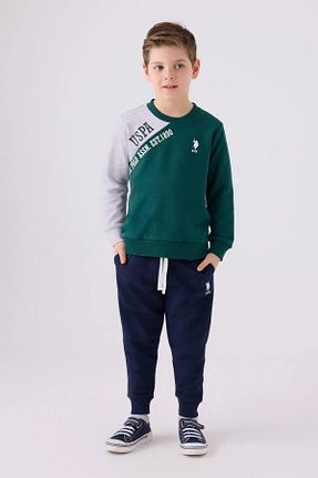ست بالاتنه و پائین تنه سبز بچه گانه بافت U.S. Polo Assn. - کد 864680218