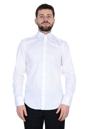 پیراهن سفید مردانه اسلیم فیت Cengiz İnler - کد 845380631