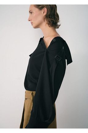 تیشرت مشکی زنانه رگولار MANGO - کد 864423514