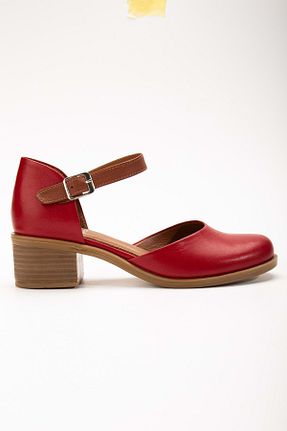 صندل قرمز زنانه پاشنه تخت ANALİN SHOES - کد 836112844