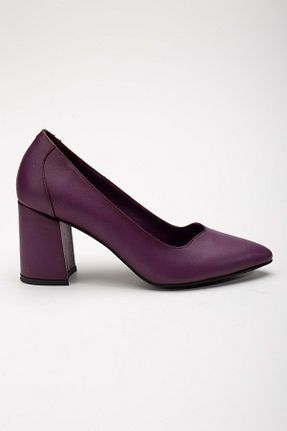 کفش کلاسیک بنفش زنانه چرم خالص ANALİN SHOES - کد 827805836