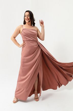 لباس مجلسی سایز بزرگ صورتی زنانه Straplez Lafaba - کد 642508209