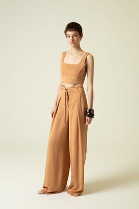 شلوار قهوه ای زنانه مخلوط ویسکون Rue - کد 839316352