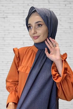 شال سرمه ای زنانه پنبه ای Shecarf - کد 864472962