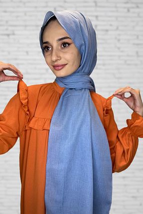 شال آبی زنانه پنبه ای Shecarf - کد 864472909