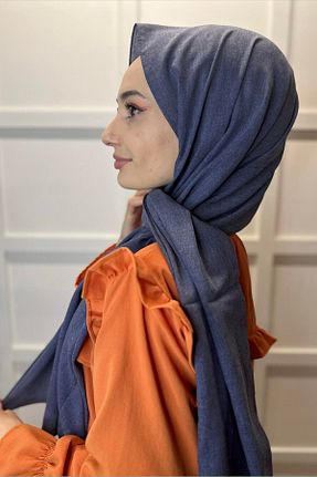 شال سرمه ای زنانه پنبه ای Shecarf - کد 864472962