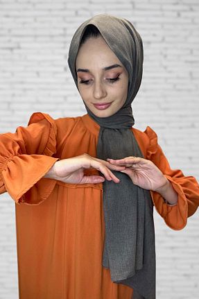 شال طوسی زنانه پنبه ای Shecarf - کد 864472943