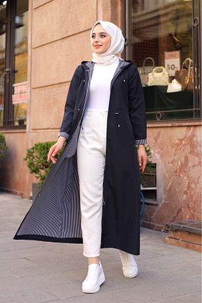 ترنچکت حجاب سرمه ای زنانه بدون آستر ALNİSS COLLECTİON - کد 852298931