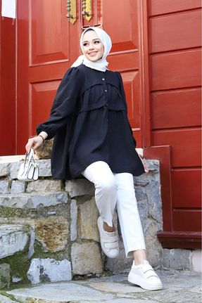 تونیک حجاب مشکی زنانه بافتنی ALNİSS COLLECTİON - کد 819453941