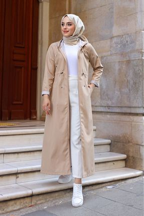 ترنچکت حجاب بژ زنانه بدون آستر ALNİSS COLLECTİON - کد 852299021