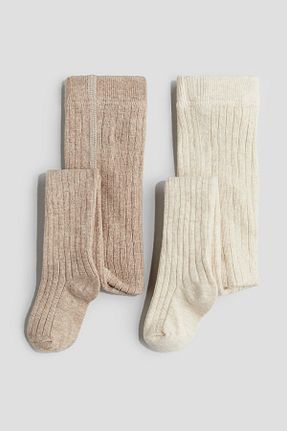 جوراب بژ بچه گانه پنبه ای H&M - کد 864711860