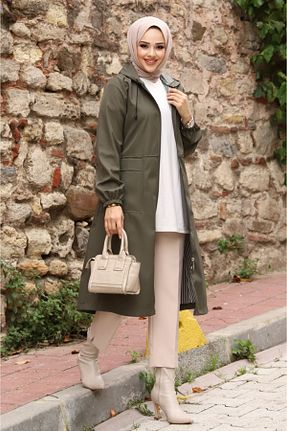 ترنچکت حجاب خاکی زنانه بدون آستر ALNİSS COLLECTİON - کد 786105763