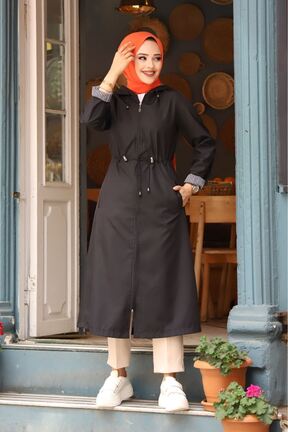 ترنچکت حجاب مشکی زنانه پلی استر suffemoda - کد 739863777