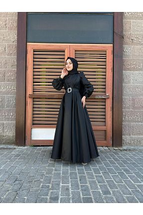 لباس مجلسی حجاب مشکی زنانه یقه ایستاده sümeyra - کد 864510521