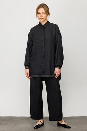 ست بالاتنه و پائین تنه مشکی زنانه بافتنی Micca - کد 803435821