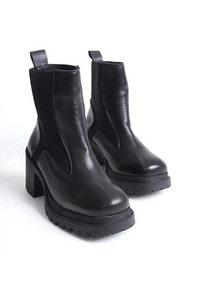 بوت / نیم بوت مشکی زنانه چرم خالص öz se shoes - کد 864513736