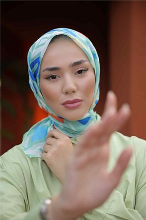 روسری نارنجی پنبه پلی استر Silk Home - کد 864632111
