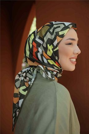روسری سبز پنبه پلی استر Silk Home - کد 864759023