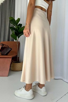 دامن بژ زنانه مخلوط پلی استر Mine Tan Butik - کد 866233443