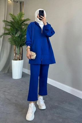 ست گرمکن حجاب آبی زنانه رگولار Sezi Moda Giyim - کد 864786999