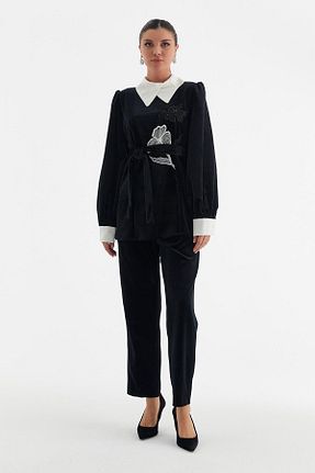 ست بالاتنه و پائین تنه مشکی زنانه بافتنی YAFA CLOTHING & ACCESSORIES - کد 864687214