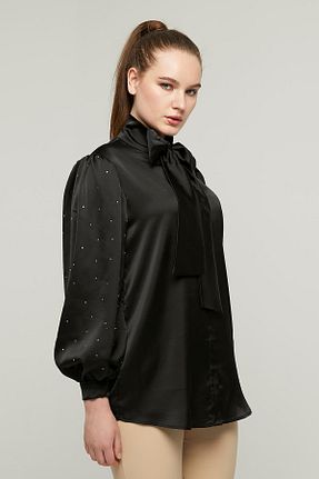 پیراهن مشکی زنانه رگولار Appleline - کد 864706660