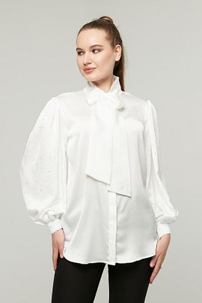 پیراهن سفید زنانه رگولار Appleline - کد 864706667