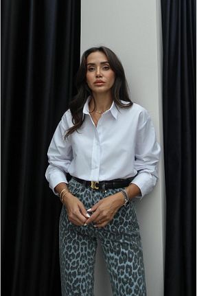 پیراهن سفید زنانه رگولار Havoş - کد 864713935