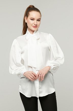 پیراهن سفید زنانه رگولار Appleline - کد 864706667