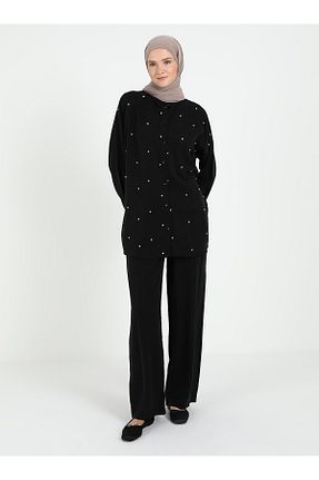 ست بالاتنه و پائین تنه مشکی زنانه بافتنی VAV - کد 864722625