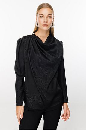 بلوز مشکی زنانه ساده Moda İlgi - کد 843521236