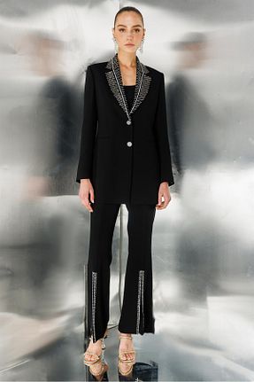 شلوار مشکی زنانه پلی استر Moda İlgi - کد 751548684