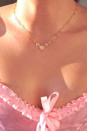 گردنبند استیل ( فولاد ) طلائی زنانه استیل ضد زنگ AŞIK ACCESSORIES - کد 864737144