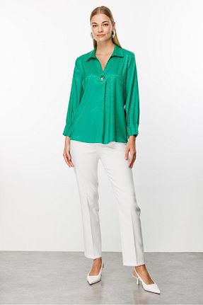 بلوز سبز زنانه ساده Moda İlgi - کد 843497939