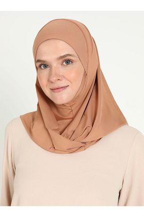 روسری قهوه ای ساده Ecardin - کد 864752547