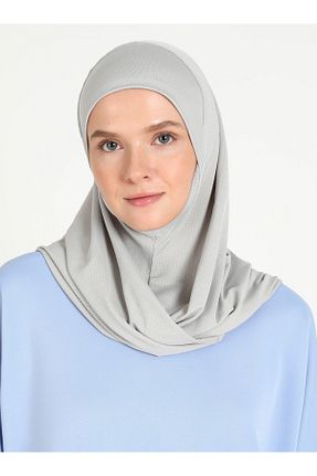روسری طوسی پلی استر Ecardin - کد 864752864