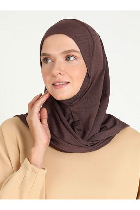 روسری زرشکی پلی استر Ecardin - کد 864752713