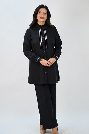 ست بالاتنه و پائین تنه مشکی زنانه بافتنی Türker - کد 864758038