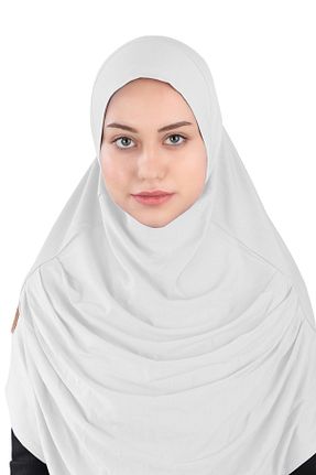 روسری سفید پلی استر Ecardin - کد 864752201