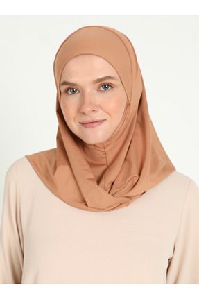 روسری قهوه ای ساده Ecardin - کد 864752547