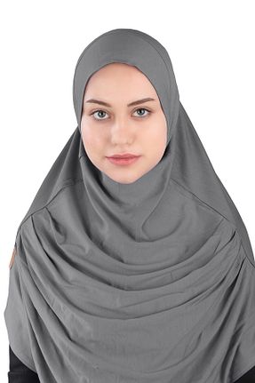 روسری طوسی پلی استر Ecardin - کد 864752169