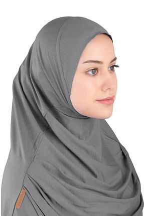 روسری طوسی پلی استر Ecardin - کد 864752169