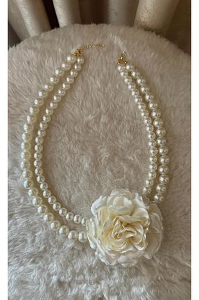 گردنبند مروارید بژ مروارید فرهنگی ENT COLLECTİON - کد 841137066