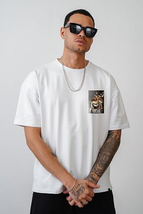 تیشرت سفید مردانه Relaxed king brich - کد 827018370